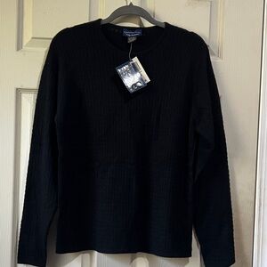 Croft & Barrow Textured Black cashmere Pullover